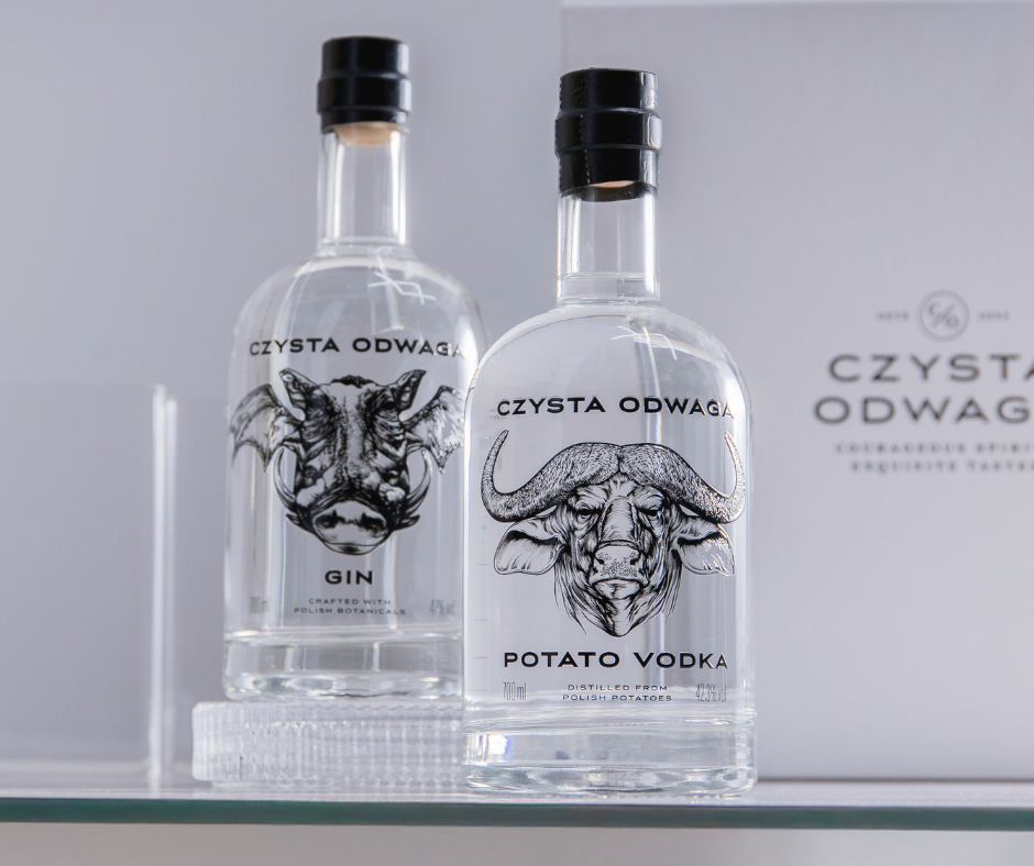 Wódka ziemniaczana 700 ml i gin z polskimi botanikami 700 ml – duet, który robi wrażenie