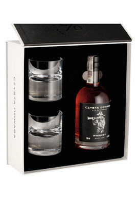 Zestaw Prezentowy Czysta Odwaga Whiskey Safari Edition - Single Cask i 2 szklanki do whiskey Krosno