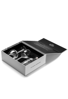 Zestaw prezentowy z alkoholem Czysta Odwaga gin z polskimi botanikami 700 ml + 2 kieliszki do ginu w eleganckim pudełku