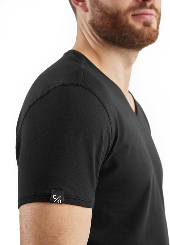 Czysta Odwaga Męski T-shirt V-neck czarny