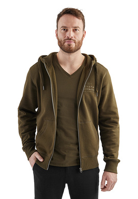 Czysta Odwaga Męska bluza rozpinana z kapturem oliwkowa