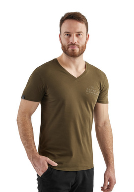 Czysta Odwaga Męski T-shirt V-neck oliwkowy